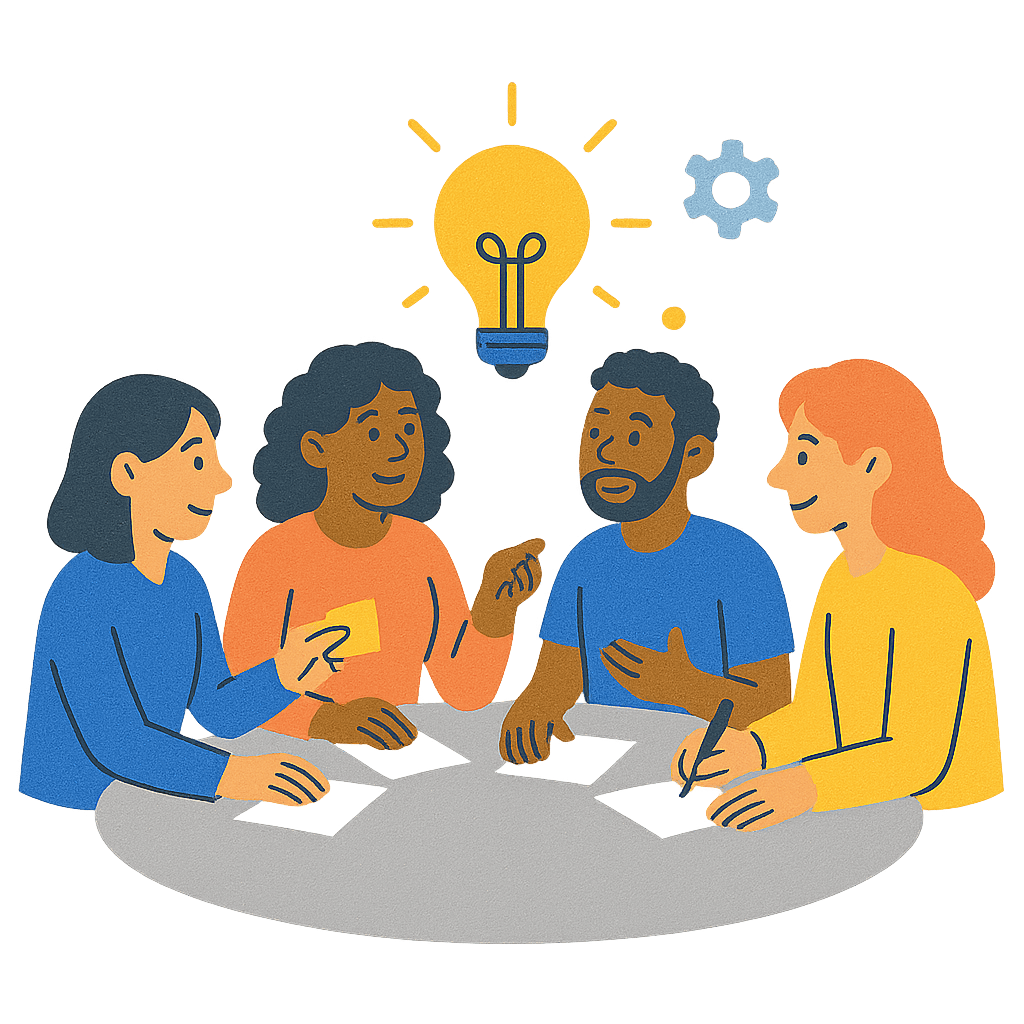 Une équipe collaborant ensemble pour innover